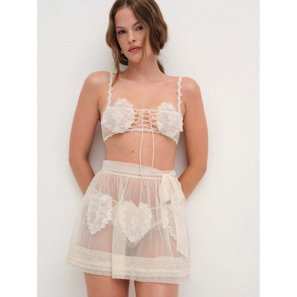 For Love & Lemons Vintage Embroidery Skirt S / White